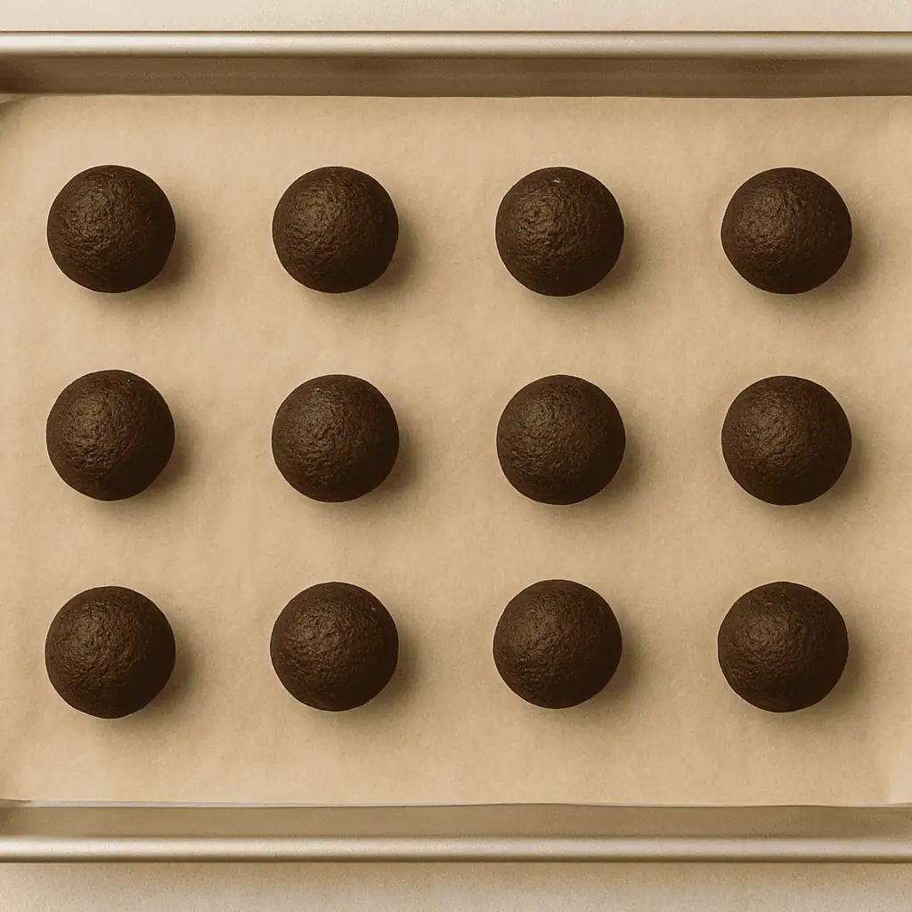 Shape and chill: Roll into 1-inch balls. Place on a baking sheet lined with parchment. Chill for 1–2 hours or freeze for 20 minutes.