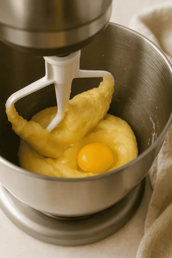 Add eggs one at a time, beating well after each, until smooth and glossy.