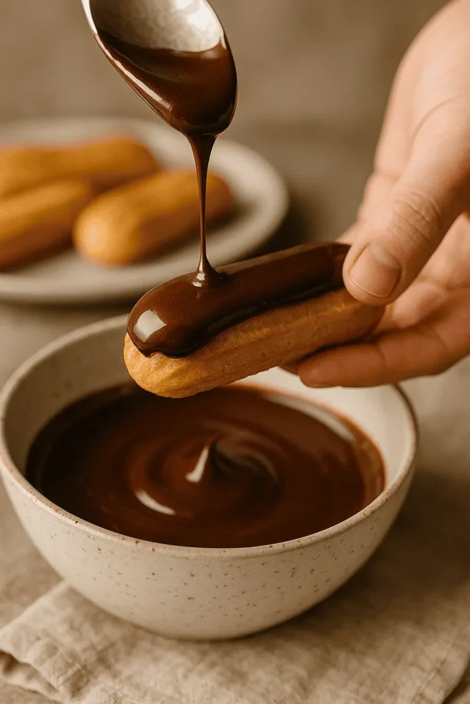 Make Ganache: Heat cream until steaming. Pour over chopped chocolate. Let sit 2 minutes, then stir until smooth.