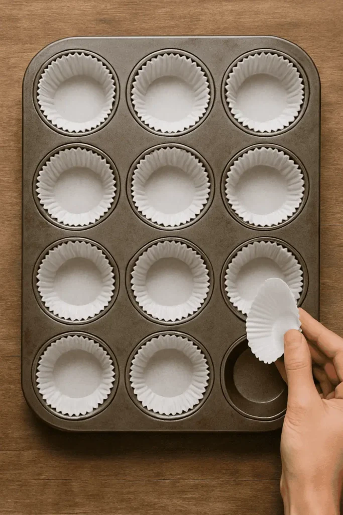 Line a muffin tin with paper liners (standard or mini size).