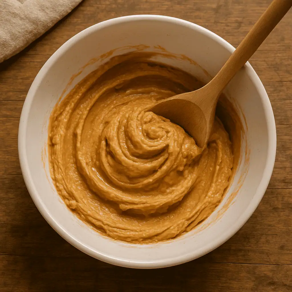 Meanwhile, mix peanut butter, powdered sugar, salt, and vanilla until smooth and thickened.