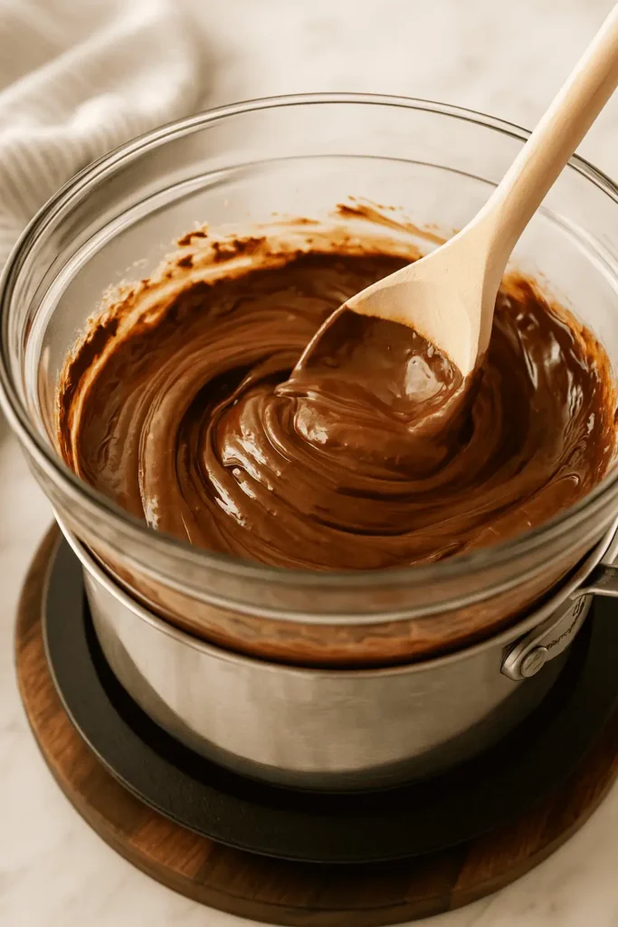 Melt Chocolate: In a microwave-safe bowl or double boiler, melt the chocolate chips and peanut butter (if using) together, stirring until smooth.