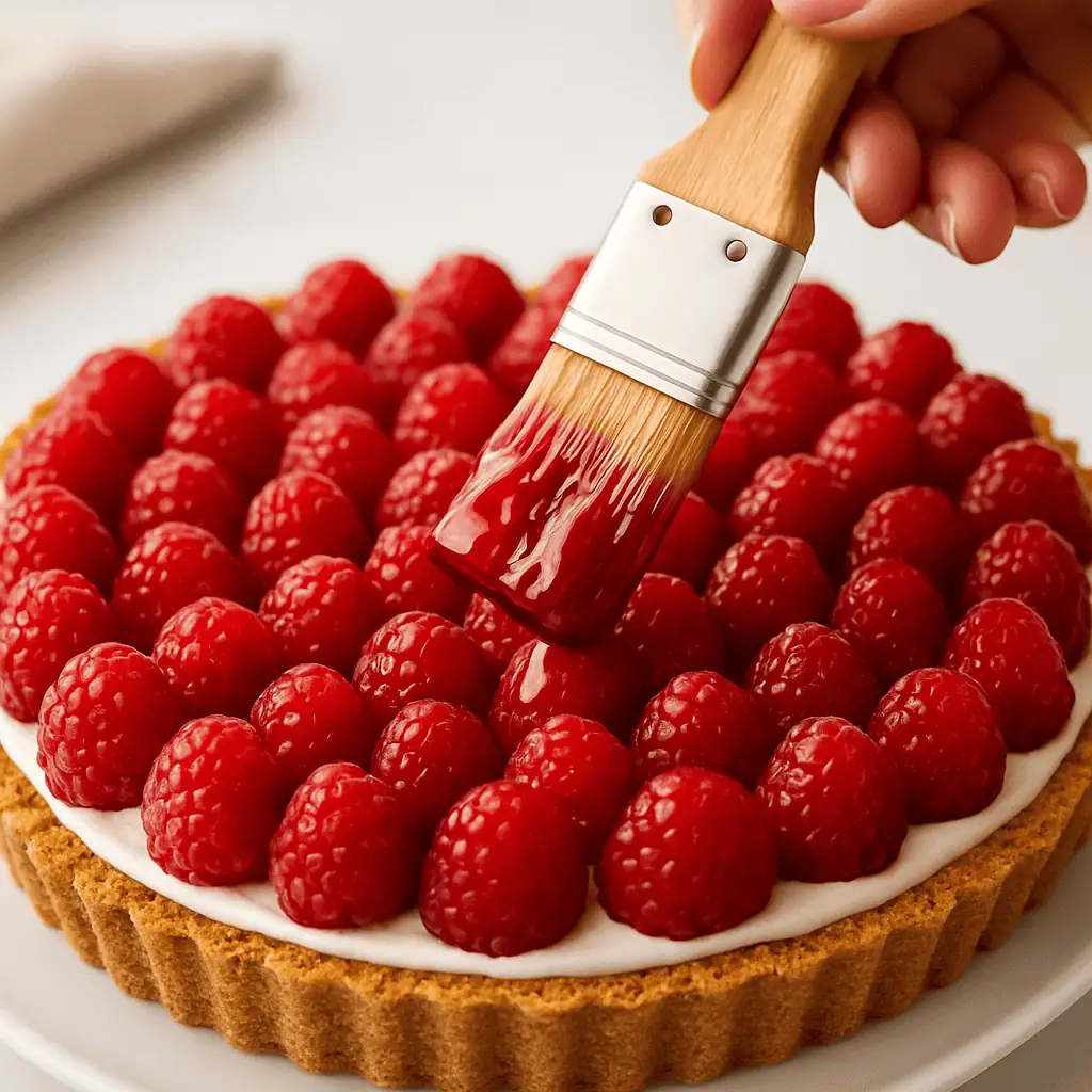 If desired, brush warmed raspberry jam over the berries for a glossy finish.