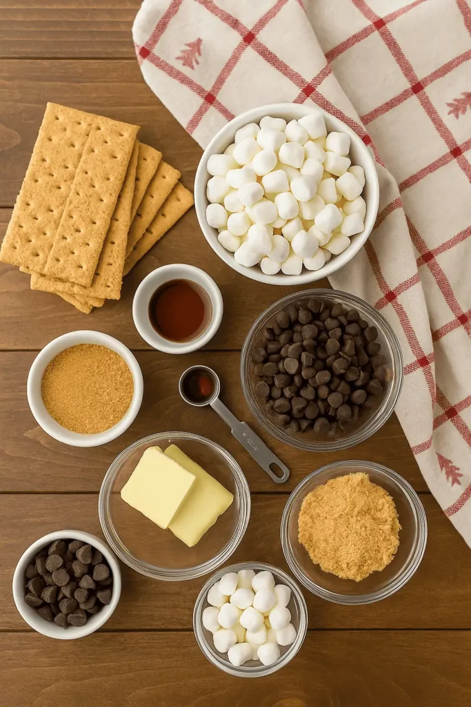 No-Bake S'mores Bars ingredients