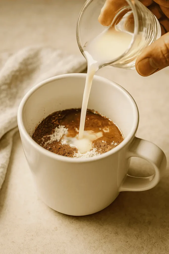 Stir in the milk and vegetable oil until smooth.