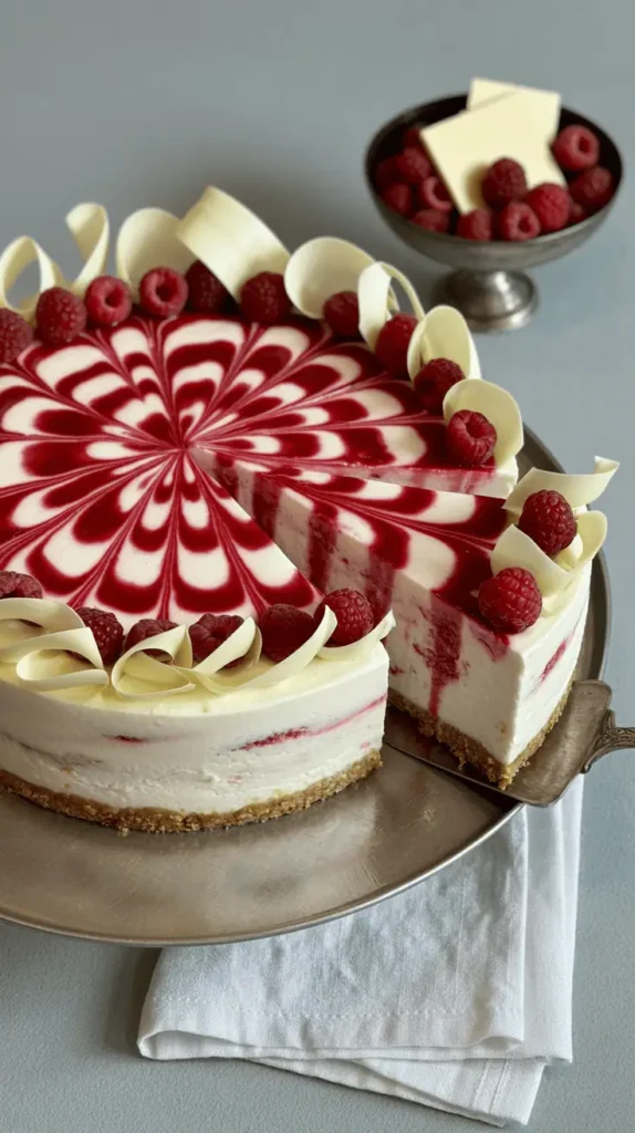 Raspberry White Chocolate Cheesecake