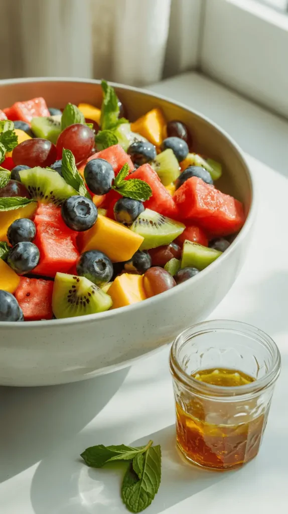 Fruit Salad with Honey Lime Dressing