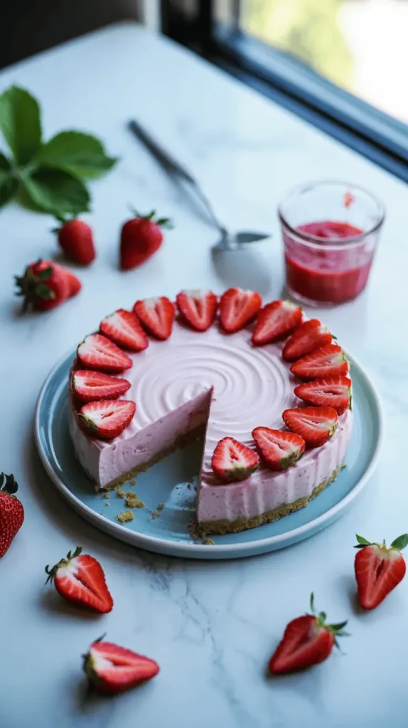 No-Bake Strawberry Cheesecake