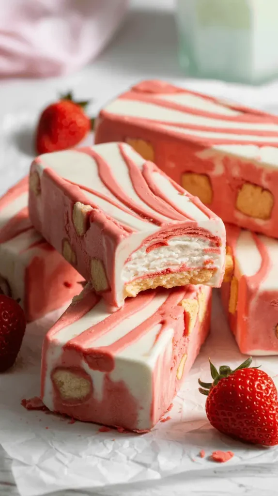 Strawberry Shortcake Ice Cream Bars