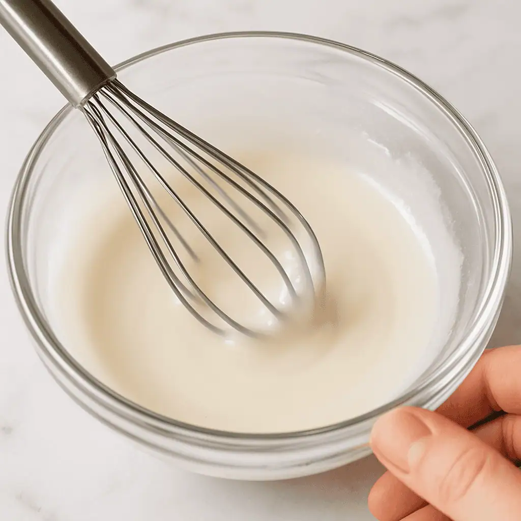 Make the glaze: Whisk together powdered sugar, milk, and vanilla until smooth.