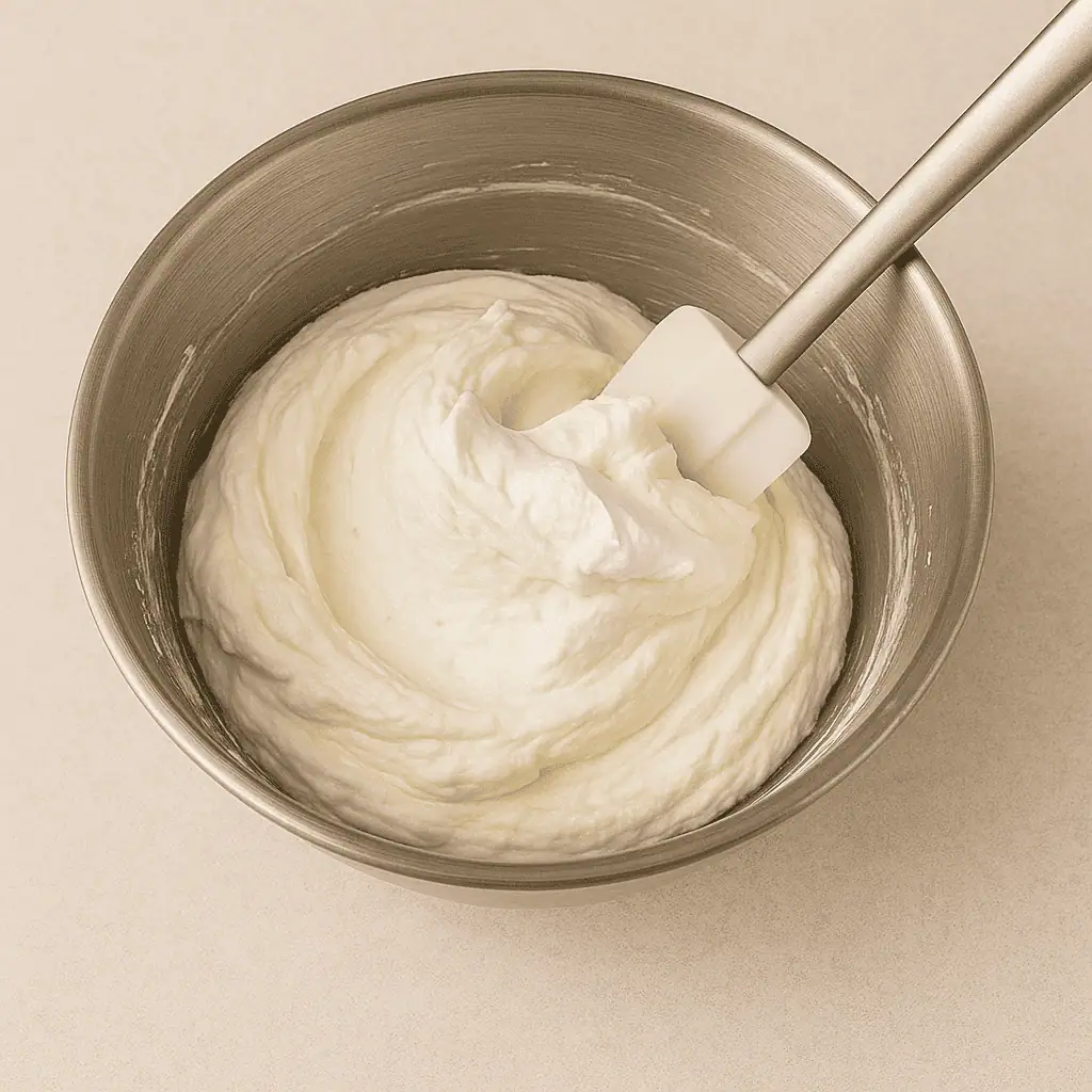 Combine: Gently fold whipped cream into the cream cheese mixture.