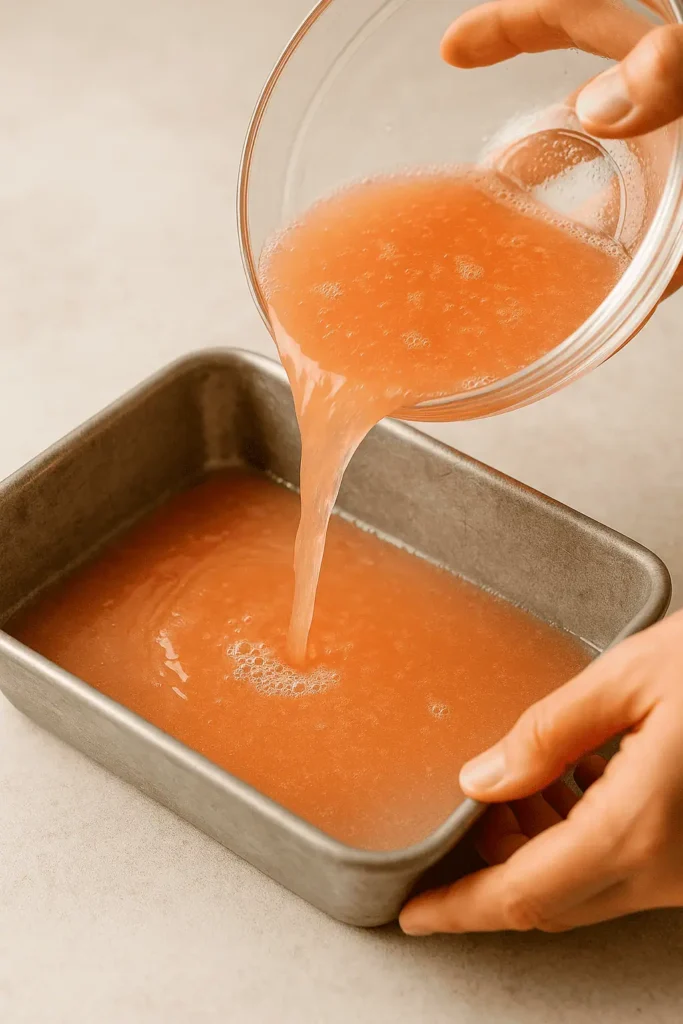 Freeze: Pour into a shallow baking dish and place in the freezer.