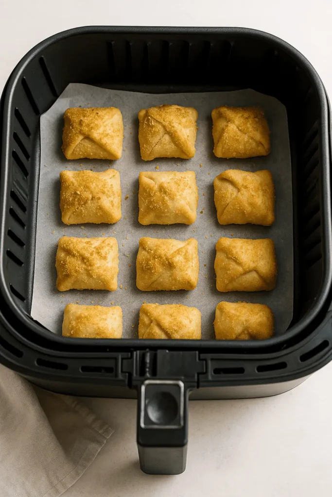Place in air fryer basket (lined if needed), leaving space between each.