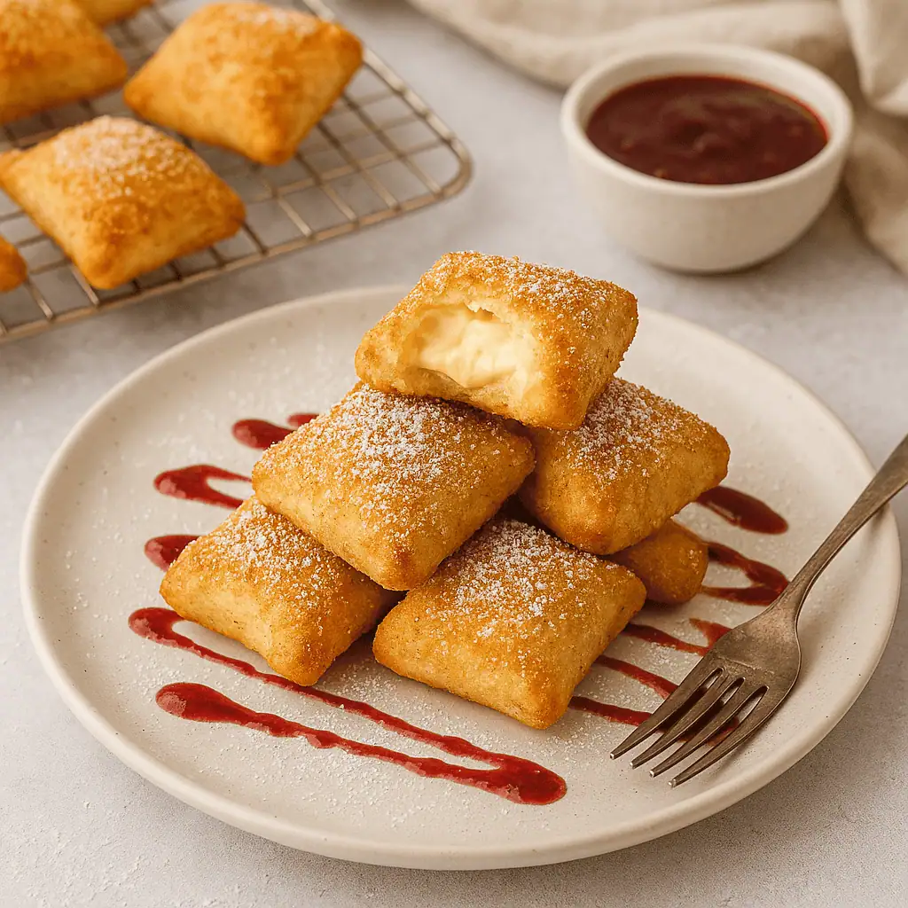 7. Let cool slightly and dust with powdered sugar before serving.