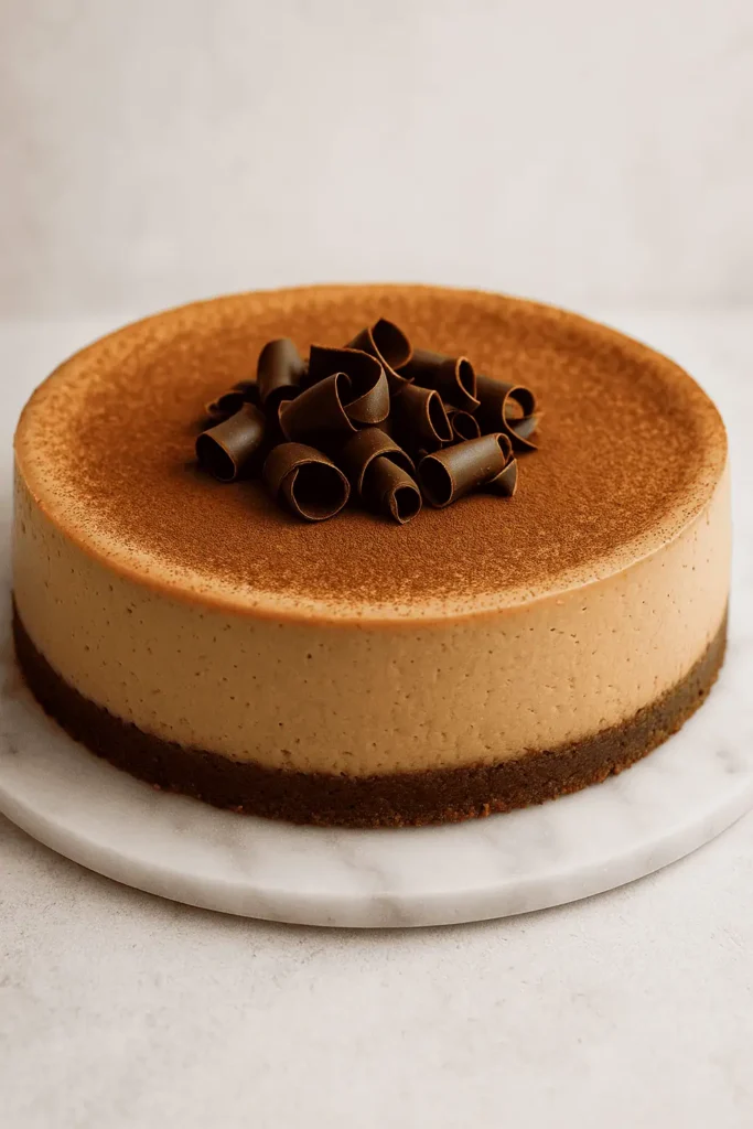 7️⃣ Chill at least 4 hours or overnight. Before serving, dust with cocoa and garnish with chocolate curls if desired.