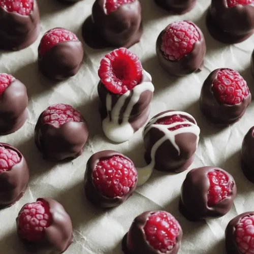 Chocolate-Dipped Frozen Raspberries