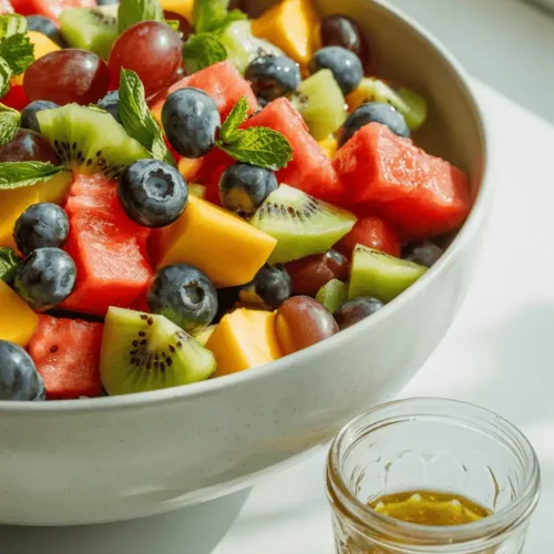 Fruit Salad with Honey Lime Dressing