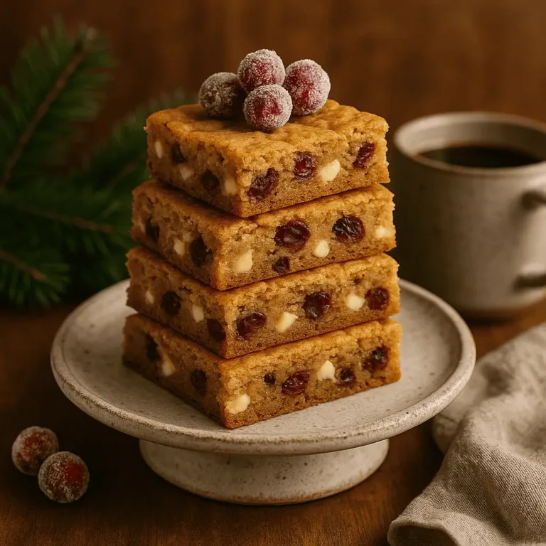White Chocolate Cranberry Blondies (Soft, Chewy & Festive AF)