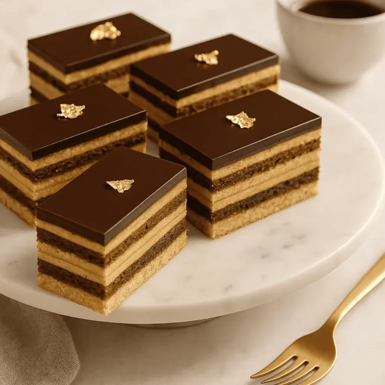 🎶 Elegant Opera Cake with Coffee & Chocolate Layers