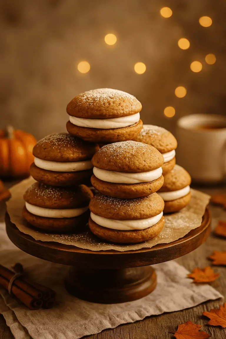 🎃 Pumpkin Whoopie Pies with Cream Cheese Filling (Fall’s Coziest Treat!)