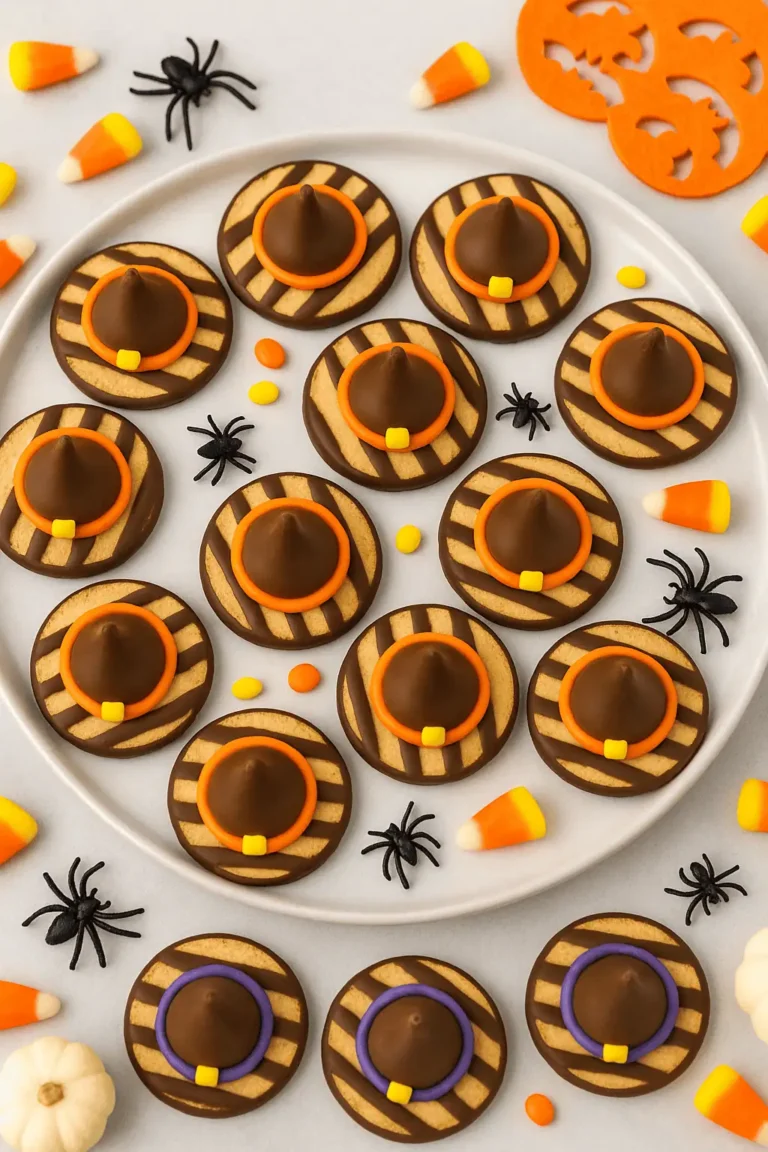 Mini Witch Hat Cookies (No-Bake Halloween Treats!)